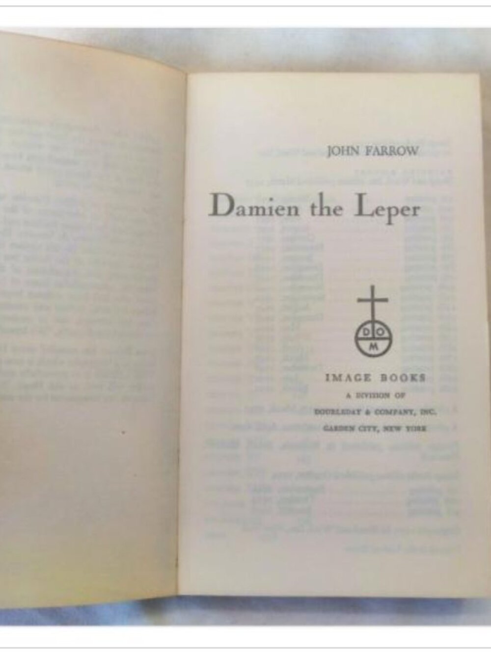 Damien the Leper John Farrow 1955 3rd Printing Paperback Book Vintage Novel - Picture 5 of 6